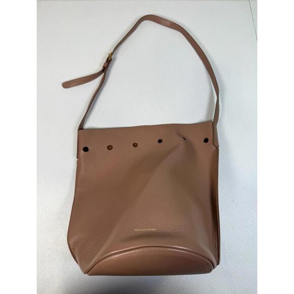 Mansur Gavriel Tan Champagne Bucket Bag with Missing Drawstrings and Stains - Picture 5 of 11